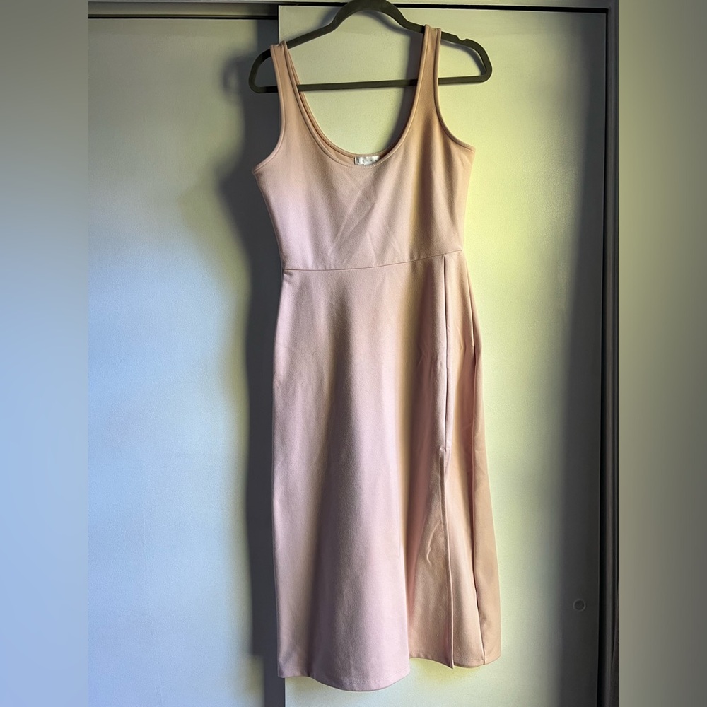 Light Pink Bodycon Midi Dress